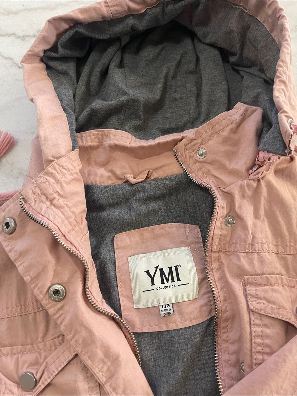 YMI Blush Pink Utility Hooded Jacket